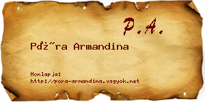 Póra Armandina névjegykártya